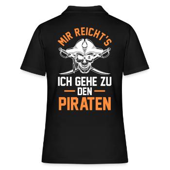 Pirat Piraten - Frauen Polo Shirt - Schwarz - Hinten - Ailine (174cm)