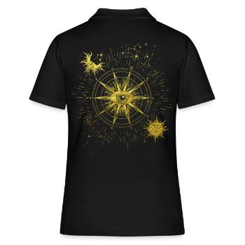 Tous voyant l’œil Symbole spirituel Lune Soleil - Polo Femme - noir - Dos - Ailine (174cm)