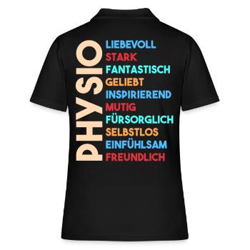 Physio Physiotherapeut - Frauen Polo Shirt - Schwarz - Hinten - Ailine (174cm)