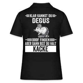 Deguhalter Degu - Frauen Polo Shirt - Schwarz - Hinten - Ailine (174cm)