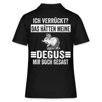 Deguhalter Degus Degu - Frauen Polo Shirt - Schwarz - Hinten - Ailine (174cm)