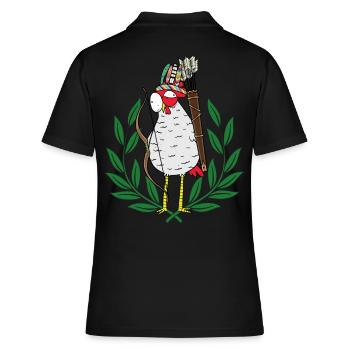 Huhn Krieger Hippie Hühner Pfeil - Frauen Polo Shirt - Schwarz - Hinten - Ailine (174cm)