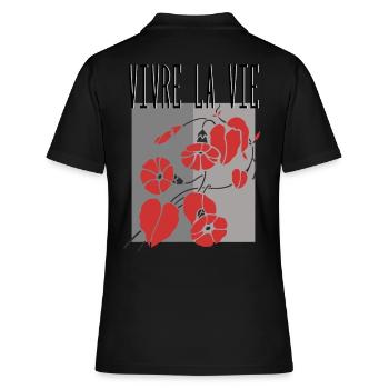 Live life - Women's Polo Shirt - black - Back - Ailine (174cm)
