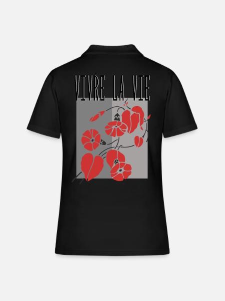 Vivre la vie - Polo Femme - noir
