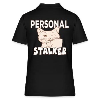 Personal Stalker Katzenbesitzer Katzen liebe - Frauen Polo Shirt - Schwarz - Hinten - Ailine (174cm)