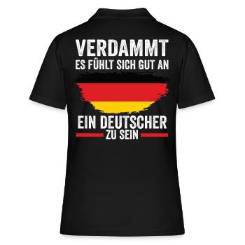 Deutschland Deutscher Deutsches - Frauen Polo Shirt - Schwarz - Hinten - Ailine (174cm)