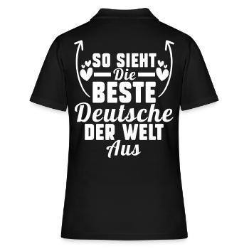 Deutschland Deutsche Deutsches - Frauen Polo Shirt - Schwarz - Hinten - Ailine (174cm)