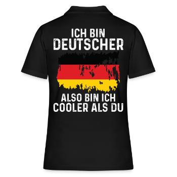 Deutschland Deutscher Deutsches - Frauen Polo Shirt - Schwarz - Hinten - Ailine (174cm)