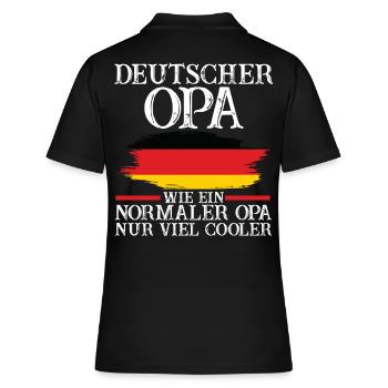 Deutscher Opa Deutscher Deutschland - Frauen Polo Shirt - Schwarz - Hinten - Ailine (174cm)