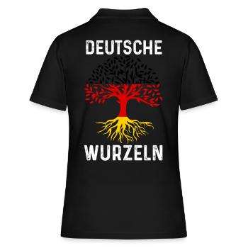 Deutschland Deutscher Deutsches Deutschland - Frauen Polo Shirt - Schwarz - Hinten - Ailine (174cm)