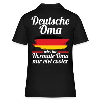 Deutsche Deutsche Oma Deutschland - Frauen Polo Shirt - Schwarz - Hinten - Ailine (174cm)