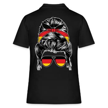 Deutscher Deutsches Deutschland - Frauen Polo Shirt - Schwarz - Hinten - Ailine (174cm)