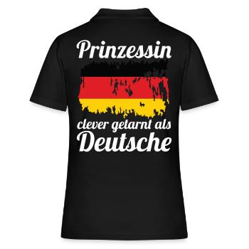 Prinzessin Deutscher Deutsches Deutschland - Frauen Polo Shirt - Schwarz - Hinten - Ailine (174cm)