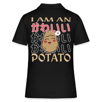 I Am Kawaii Potato Funny Anime Potato - Women's Polo Shirt - black - Back - Ailine (174cm)