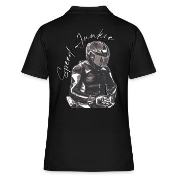 Speed Junkie - Frauen Polo Shirt - Schwarz - Hinten - Ailine (174cm)