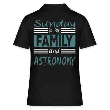 Sunday Is For Family And Astronomy Saying - Polo Femme - noir - Dos - Ailine (174cm)
