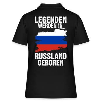 Russland Russen Russisches - Frauen Polo Shirt - Schwarz - Hinten - Ailine (174cm)