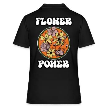 Flower Power - Polo Femme - noir - Dos - Ailine (174cm)