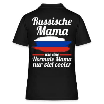 Russin Russische Mama Russland Mutter - Frauen Polo Shirt - Schwarz - Hinten - Ailine (174cm)