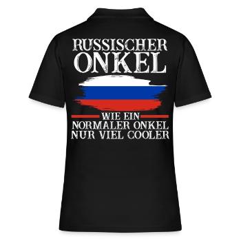 Russen Onkel Russland - Frauen Polo Shirt - Schwarz - Hinten - Ailine (174cm)