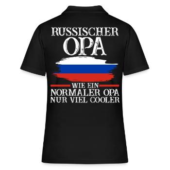 Russischer Opa Russen Russland - Frauen Polo Shirt - Schwarz - Hinten - Ailine (174cm)