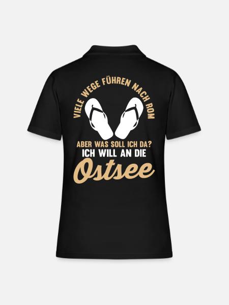 Ich will an die Ostsee - Frauen Polo Shirt - Schwarz