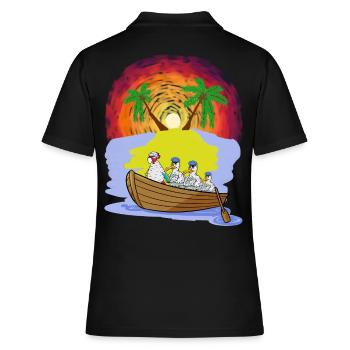 Abenteuer Freizeit Expedition Karibik Oma Huhn - Frauen Polo Shirt - Schwarz - Hinten - Ailine (174cm)