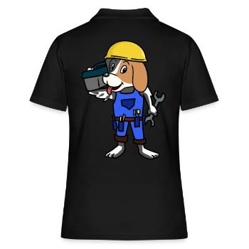 Handwerk Handwerker Baustelle Berufe Job Arbeit - Frauen Polo Shirt - Schwarz - Hinten - Ailine (174cm)