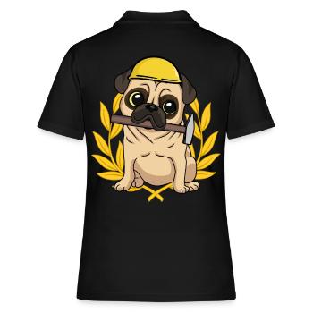 Baustelle Meister Handwerk Gewerbe Berufe Job Hund - Frauen Polo Shirt - Schwarz - Hinten - Ailine (174cm)