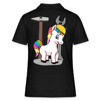 Chantier de construction licorne outil casque de sécurité construire KInder - Polo Femme - noir - Dos - Ailine (174cm)
