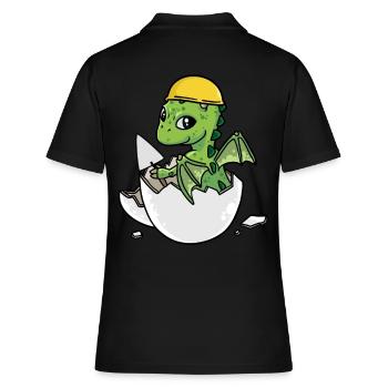 Dino Artisan Coquille d’oeuf Maçon Truelle Maurer Job - Polo Femme - noir - Dos - Ailine (174cm)
