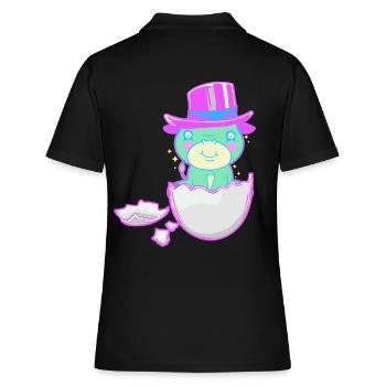 Bébé Naissance Grossesse Fantaisie Coquille d’Œuf - Polo Femme - noir - Dos - Ailine (174cm)