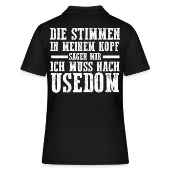 Ostsee Usedom - Frauen Polo Shirt - Schwarz - Hinten - Ailine (174cm)