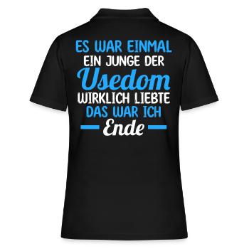 Ostsee Usedom - Frauen Polo Shirt - Schwarz - Hinten - Ailine (174cm)