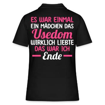 Ostsee Usedom - Frauen Polo Shirt - Schwarz - Hinten - Ailine (174cm)