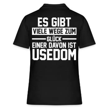 Ostsee Usedom - Frauen Polo Shirt - Schwarz - Hinten - Ailine (174cm)