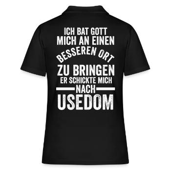 Ostsee Usedom - Frauen Polo Shirt - Schwarz - Hinten - Ailine (174cm)