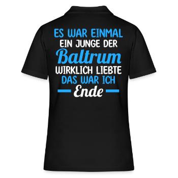 Nordsee Baltrum - Frauen Polo Shirt - Schwarz - Hinten - Ailine (174cm)