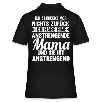 Sohn Tochter Mutter Mama - Frauen Polo Shirt - Schwarz - Hinten - Ailine (174cm)