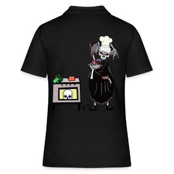 Art culinaire Horreur Halloween Witching Hour Cuisine - Polo Femme - noir - Dos - Ailine (174cm)