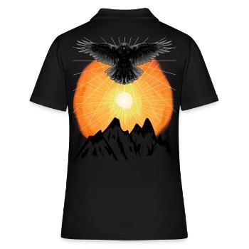 Sonnenstrahlen Rabe Gebirge Jenseits Natur Sonne - Frauen Polo Shirt - Schwarz - Hinten - Ailine (174cm)