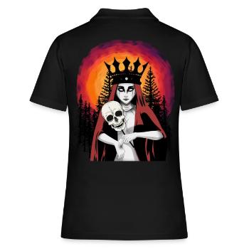 Dark Fantasy Dämon Hexe Satan Satanist Horror - Frauen Polo Shirt - Schwarz - Hinten - Ailine (174cm)