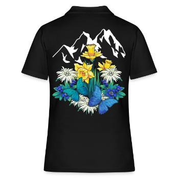 Autriche Tyrol printemps Nature Alm Gentiane Fleurs - Polo Femme - noir - Dos - Ailine (174cm)