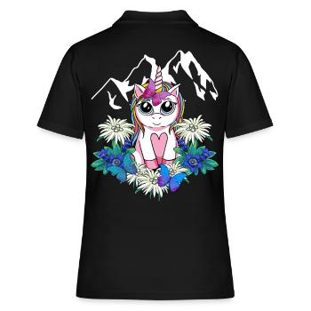 Alpes Licorne Printemps Animaux mythiques Alm Enfants - Polo Femme - noir - Dos - Ailine (174cm)
