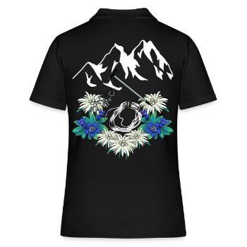 Alpen Gentiane Edelweiss Alpinistes Escalade Montagnes - Polo Femme - noir - Dos - Ailine (174cm)