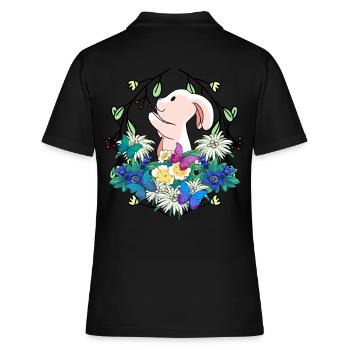 Début du printemps Lapin de Pâques Nature - Polo Femme - noir - Dos - Ailine (174cm)