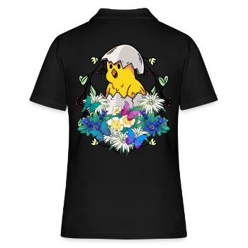 Frühlingsanfang Küken Federvieh frohe Ostern Natur - Frauen Polo Shirt - Schwarz - Hinten - Ailine (174cm)