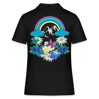 Autriche Tyrol Printemps arc-en-ciel Nature Alm - Polo Femme - noir - Dos - Ailine (174cm)