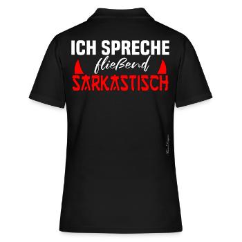 Ich spreche fliesend sarkastisch ironisches und - Frauen Polo Shirt - Schwarz - Hinten - Ailine (174cm)