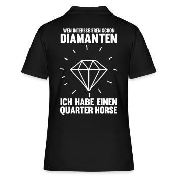 Pferd Reitsport Reiten Pferdesport Quarter Horse - Frauen Polo Shirt - Schwarz - Hinten - Ailine (174cm)